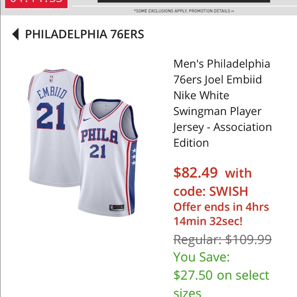 Joel Embid sixers jersey!